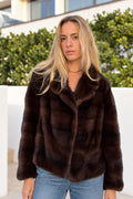 Brown mink coat, front view